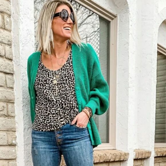 CABI Leopard Print Knotty Sleeveless Tank Top Size M - Picture 1 of 5